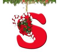26 Letter Ornaments Christmas Tree Decoration Personalized Christmas Letter Hanging Pendant Xmas Alphabet Letters for DIY Craft Ornaments (S)