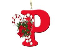 26 Letter Ornaments Christmas Tree Decoration Personalized Christmas Letter Hanging Pendant Xmas Alphabet Letters for Xmas Tree DIY Craft Ornaments (P)