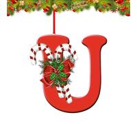 26 Letter Ornaments Christmas Tree Decoration, Personalized Hanging Decor Pendant for Christmas Stockings Tree Chimney, Reusable 26 Alphabet for DIY Xmas Craft Ornaments(U)