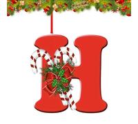 26 Letter Ornaments Christmas Tree Decoration, Personalized Hanging Decor Pendant for Christmas Stockings Tree Chimney, Reusable 26 Alphabet for DIY Xmas Craft Ornaments (H)