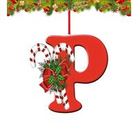 26 Letter Ornaments Christmas Tree Decoration, Personalized Hanging Decor Pendant for Christmas Stockings Tree Chimney, Reusable 26 Alphabet for DIY Xmas Craft Ornaments (P)