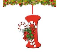 26 Letter Ornaments Christmas Tree Decoration, Personalized Hanging Decor Pendant for Christmas Stockings Tree Chimney, Reusable 26 Alphabet for DIY Xmas Craft Ornaments (I)