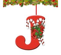 26 Letter Ornaments Christmas Tree Decoration, Personalized Hanging Decor Pendant for Christmas Stockings Tree Chimney, Reusable 26 Alphabet for DIY Xmas Craft Ornaments(J)