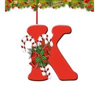 26 Letter Ornaments Christmas Tree Decoration, Personalized Hanging Decor Pendant for Christmas Stockings Tree Chimney, Reusable 26 Alphabet for DIY Xmas Craft Ornaments (K)