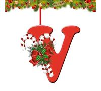 26 Letter Ornaments Christmas Tree Decoration, Personalized Hanging Decor Pendant for Christmas Stockings Tree Chimney, Reusable 26 Alphabet for DIY Xmas Craft Ornaments (V)