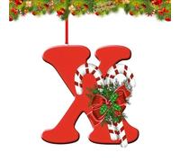 26 Letter Ornaments Christmas Tree Decoration, Personalized Hanging Decor Pendant for Christmas Stockings Tree Chimney, Reusable 26 Alphabet for DIY Xmas Craft Ornaments (X)