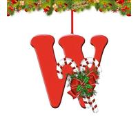 26 Letter Ornaments Christmas Tree Decoration, Personalized Hanging Decor Pendant for Christmas Stockings Tree Chimney, Reusable 26 Alphabet for DIY Xmas Craft Ornaments(W)