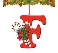 26 Letter Ornaments Christmas Tree Decoration, Personalized Hanging Decor Pendant for Christmas Stockings Tree Chimney, Reusable 26 Alphabet for DIY Xmas Craft Ornaments (F)