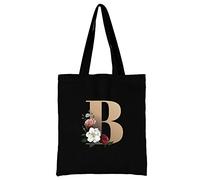 26 Letter Printed Canvas reusable grocery bags, Foldable Casual Travel HandBag, Shoulder Beach Tote Bags, Shopper bag eco friendly super strong washable Storage bags Shopping bag Canvas bag for Women