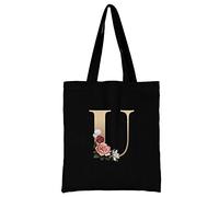 26 Letter Printed Canvas reusable grocery bags, Foldable Casual Travel HandBag, Shoulder Beach Tote Bags, Shopper bag eco friendly super strong washable Storage bags Shopping bag Canvas bag for Women