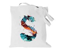 26 Letter Printed Canvas reusable grocery bags, Foldable Casual Travel HandBag, Shoulder Beach Tote Bags, Shopper bag eco friendly super strong washable Storage bags Shopping bag Canvas bag for Women