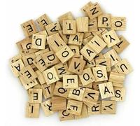 26 Letters 200 Wooden Scrabble Tiles Wood Black Letters Numbers Board Crafts Genuine Spelling DIY Projects Crossword Game