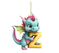 26 Letters Christmas Ornament Christmas Acrylic Dragon Baby Hanging Ornament Christmas Tree Charm Cute Cartoon Car Pendant Bag Keychain Decoration Acrylic Christmas Tree Pendant