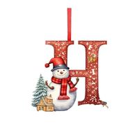 26 Letters Christmas Ornaments, 2025 Personalized A-Z Alphabet Tree Decorations, DIY Hanging Letter Baubles, Xmas Pendant Snowman Decor for Holiday Party Christmas Tree Decorations, Random (H)