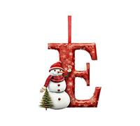 26 Letters Christmas Ornaments - Personalized A-Z Alphabet Tree Decorations, DIY Hanging Letter Baubles, Xmas Pendant Snowman Decor for Holiday Party Christmas Tree Decorations (E)