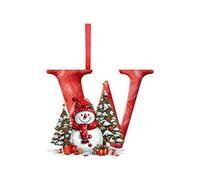 26 Letters Christmas Ornaments - Personalized A-Z Alphabet Tree Decorations, DIY Hanging Letter Baubles, Xmas Pendant Snowman Decor for Holiday Party Christmas Tree Decorations (W)