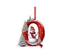 26 Letters Christmas Ornaments - Personalized A-Z Alphabet Tree Decorations, DIY Hanging Letter Baubles, Xmas Pendant Snowman Decor for Holiday Party Christmas Tree Decorations (Q)