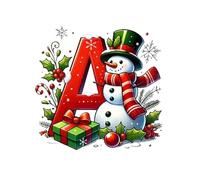 26 Letters Christmas Tree Decorations, Personalized Snowman Snowflakes Boxes Letters Christmas Bauble, Cute A to Z Alphabet Xmas Ornament, for XmasTree Party Gifts DIY Decor (A)