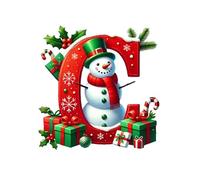 26 Letters Christmas Tree Decorations, Personalized Snowman Snowflakes Boxes Letters Christmas Bauble, Cute A to Z Alphabet Xmas Ornament, for XmasTree Party Gifts DIY Decor (C)