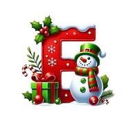 26 Letters Christmas Tree Decorations, Personalized Snowman Snowflakes Boxes Letters Christmas Bauble, Cute A to Z Alphabet Xmas Ornament, for XmasTree Party Gifts DIY Decor (E)