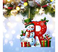 26 Letters Christmas Tree Decorations Sale, Personalized Snowman Snowflakes Boxes Letters Christmas Bauble, Cute A to Z Alphabet Christmas Ornament, Christmas Decorations Clearance (R)