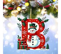 26 Letters Christmas Tree Decorations Sale, Personalized Snowman Snowflakes Boxes Letters Christmas Bauble, Cute A to Z Alphabet Christmas Ornament, Christmas Decorations Clearance (B)