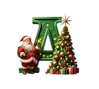26 Letters Christmas Tree Hanging Pendants Christmas Decorations Personalize Decorative Hanging Xmas Alphabet Letters for Xmas Tree Pendants for Festival Holiday Decorations 8cm GREEN