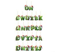 26 Letters Christmas Tree Ornaments A-Z Acrylic Alphabet Hanging Decoration Personalized Green 8cm Baubles for Holiday Home Festive DIY Décor(K)