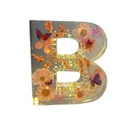 26 Letters Floral Resin Night Light,Pressed Flower Letters with LED Light, Personalized Custom Dry Flower Name Night Light Lamp for Women Girls Gift