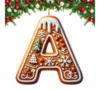 26 Letters Gingerbread Christmas Tree Ornaments | Cute Gingerbread Alphabet Christmas Tree Decorations | Decorative Letters Pendants Christmas Ornaments for Tree Door(A)