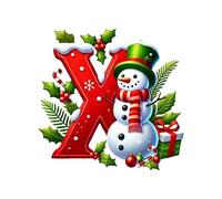26 Letters Ornaments Christmas 2025 | Festive Snowman Alphabet Baubles | Personalised Christmas DIY Decor | A-Z Letter Christmas Tree Hanging Ornaments