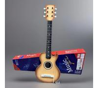 26'' LIGHT BROWN GUITAR KIDS ACOUSTIC MUSICAL INSTRUMENT LEARNING BEGINNER 6 Adjustable Strings Mini Guitar for Skill Improving Kids Play Early Educational Pre School Children