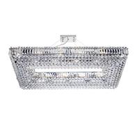 26 Light Rectangle Crystal Ceiling Fitting In Chrome