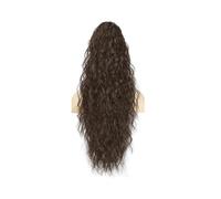 26" Long Wavy Pony Tails Hair Extensions for Women Fluffy Natural Looking Synthetic Claw Ponytails for Daily Use for Daily Use(Brown)