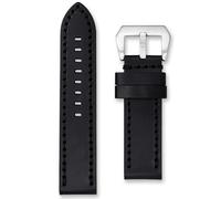 26 mm Black Leather Replacement Watch Strap | Compatible with Officine Panerai PAM Luminor Radiomir & Submersible | Premium Matt Calf Leather Band | Oversized Brushed Buckle (Black, 26mm)