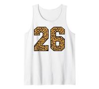 26 Number Leopard Twenty-Six Team Sports Varsity Matching Tank Top
