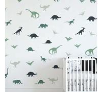26 Pack Dinosaurs Wall Stickers, Black Forest Dinosaur Decals Kids Baby Wall Stickers Decals Peel and Stick Removable for Nursery Bedroom Living Room Art Murals Decorations(36 Pc Mix Color Dinosaur)