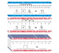 26 Pack Dry Erase Number Line Board Card 4”x12” Inch Double Sided Writable and Erasable Board Featuring 0-10 On One Side ，0-20 On The Other Side, Classroom Must Have Boards for Student