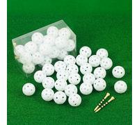 26 Pack Practice Golf Balls, 41mm Hollow Airflow Plastic Golf Balls with Golf Tees, for Indoor Outdoor Driving Range Backyard Swing Practice (White)