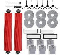 26 Pack Replacement Accessories for Roborock Q Revo【Not for Qrevo S/Pro/Plus/MaxV】 Robot Vacuum Cleaner, 2 Main Brush 6 Side Brush 4 HEPA Filter 6 Mop Pads 6 Dust Bags 1 Cleaning Brush 1 Screwdriver