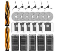 (26 Pack) V50 Ultra Complete Replacement Parts for Mova V50 Ultra Complete Robot Vacuum Cleaner, 2 Roller Brushes, 7 Mop Pads, 5 HEPA Filters, 6 Dust Bags, 6 Side Brushes, Accessories Kit