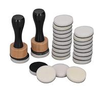 26 Packs Mini Round Ink Blending Tool with Foams Set, Include 2Pcs Round Alcohol Ink Mini Applicator Tools and 24 Pcs Replacement Foam Pads for Scrapbooking Craft Rubber Stamping
