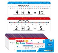 26 Packs Number Line Dry Erase Boards Cards, Double Sided Writable and Erasable Board-0-10 on One Side & 0-20 on Other Side Math White Board for Kids, Students, Classroom and Home (12” x 4”)