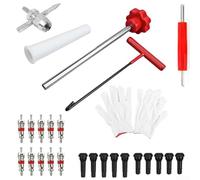 26 pc Tyre Valve Core Service Set with Brass Components 4-in-1 Valve Tool and Core Wrench for Car For Motorcycle For Bike