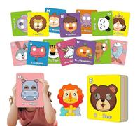 26 Pcs Alphabet ABC Flash Cards with Animal Masks, Alphabet Mask Cards, Early Educational Learning Card Toy, Colorful&Fun Learning Cognitive Toys for Preschool Childrens (2)