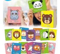 26 Pcs Alphabet Abc Flash Cards With Animal Masks,Colorful Giant Abc Animal Flash Cards Mask,Interactive and Educational Games, Learn Letters, English Phrases