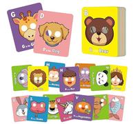 26 PCS Alphabet ABC Flash Cards With Animal Masks, Colorful Learning Cards for Preschool Toddlers, Interactive Educational Flashcards for Letter Recognition (2 Pcs)