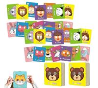 26 PCS Alphabet ABC Flash Cards with Animal Masks, Giant Letter ABC Animal Faces Flash Learning Flashcards, Interactive Education Games for Learn Letters.(2pcs)