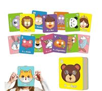 26 PCS Alphabet ABC Flash Cards with Animal Masks, Giant Letter ABC Animal Faces Flash Learning Flashcards, Interactive Education Games for Learn Letters.(1pcs)