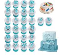 26 PCS Alphabet Cookie Cutter Letters Fondant Cake Decorating Icing Cutters A-Z, Cake Decorating Alphabet Letter Stamps, for Wedding, Birthday, Christmas Cakes